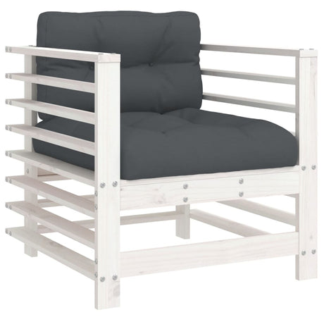 Vidaxl tuinstoelen met kussens 2 st massief grenenhout wit
