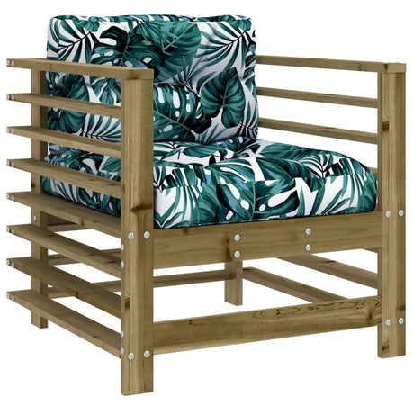 Vidaxl tuinstoelen 2 st met kussens geïmpregneerd grenenhout