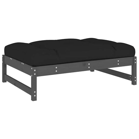 Vidaxl tuinvoetenbank 120x80 cm massief grenenhout grijs