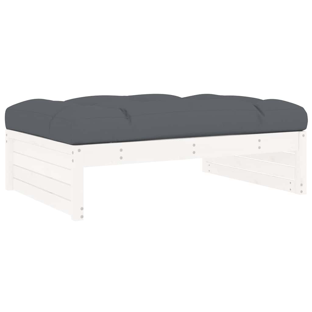 Vidaxl tuinvoetenbank 120x80 cm massief grenenhout wit
