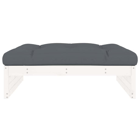 Vidaxl tuinvoetenbank 120x80 cm massief grenenhout wit