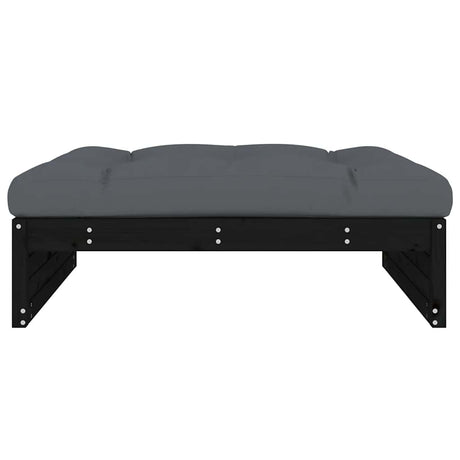 Vidaxl tuinvoetenbank 120x80 cm massief grenenhout zwart