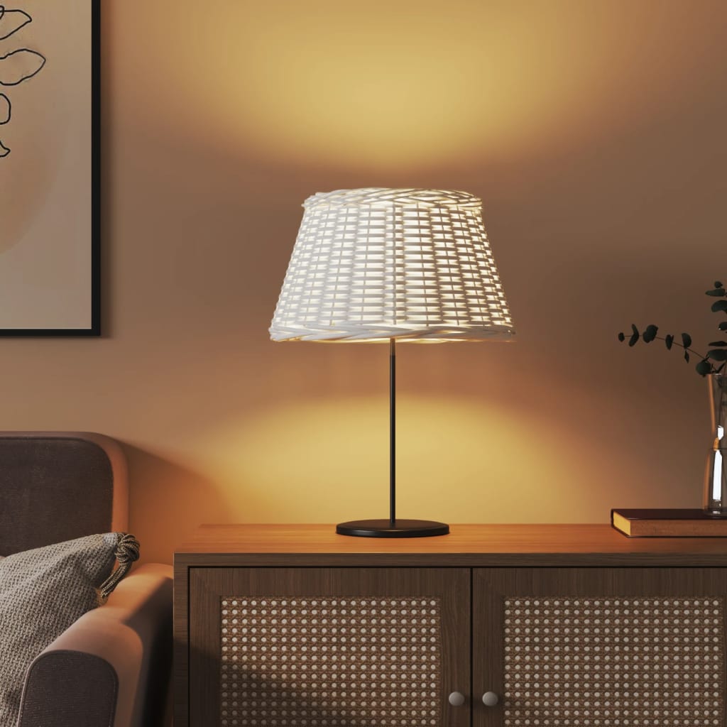 VidaXL Lampenschirm ø50x30 cm Korbgeflecht weiß