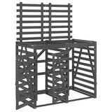 VidaXL Container-Aufbewahrung, doppelt, massives Kiefernholz, grau