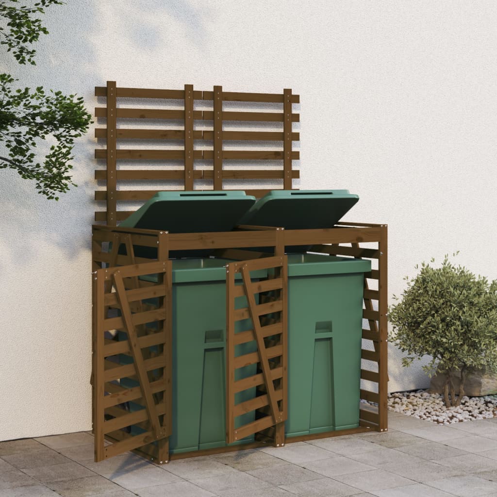 VidaXL Container-Aufbewahrung, doppelt, massives Kiefernholz, honigbraun