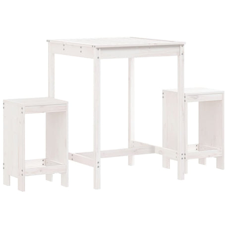 Vidaxl 3-delige barset massief grenenhout wit