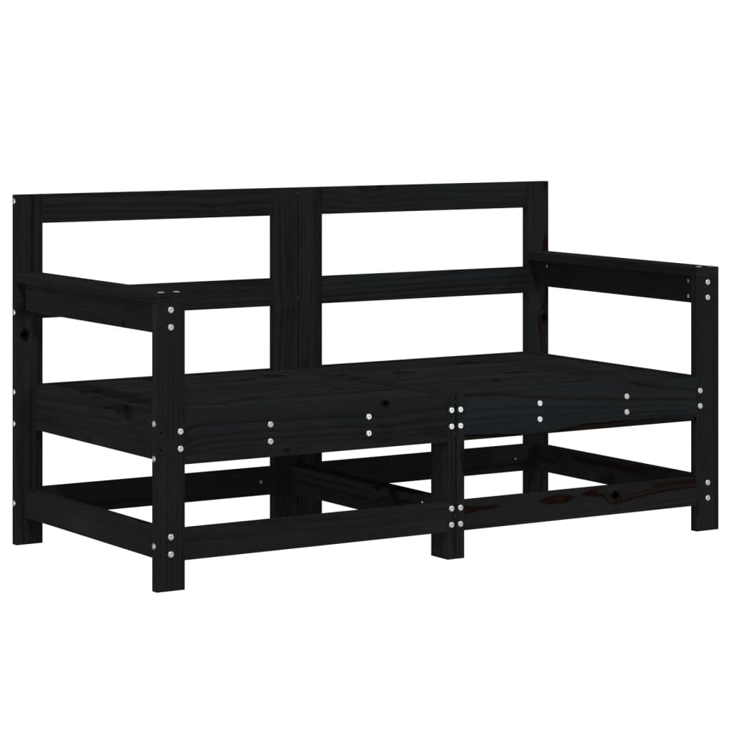 Vidaxl tuinhoekbanken 2 st massief grenenhout zwart