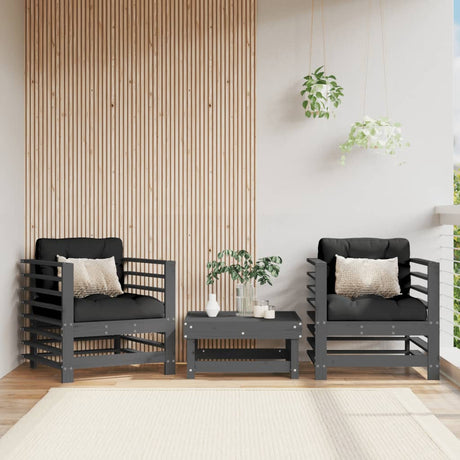 Vidaxl tuinstoelen 2 st massief grenenhout grijs