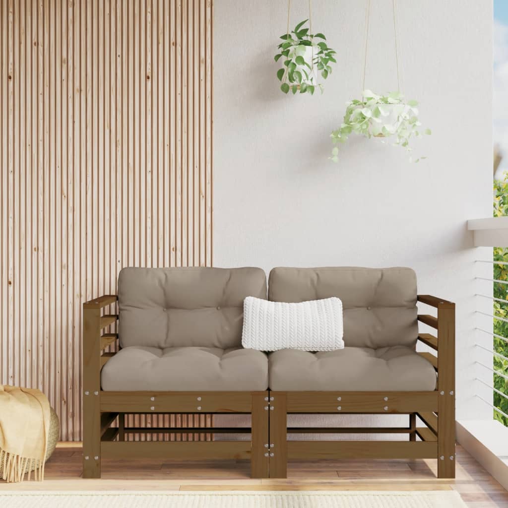 Vidaxl tuinhoekbanken 2 st massief grenenhout honingbruin