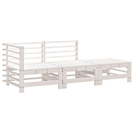 Vidaxl 3-delige loungeset massief grenenhout wit