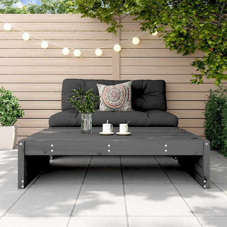 Vidaxl tuinvoetenbank 120x80 cm massief grenenhout grijs