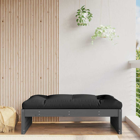 Vidaxl tuinvoetenbank 120x80 cm massief grenenhout grijs