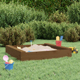 VidaXL Sandkasten mit Sitzbänken, quadratisch, massives Kiefernholz, honigbraun