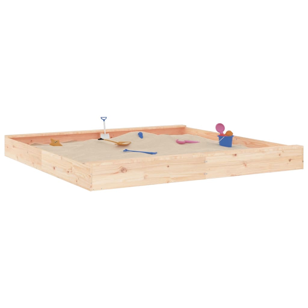 VidaXL Sandkasten mit Bänken quadratisch aus massivem Kiefernholz