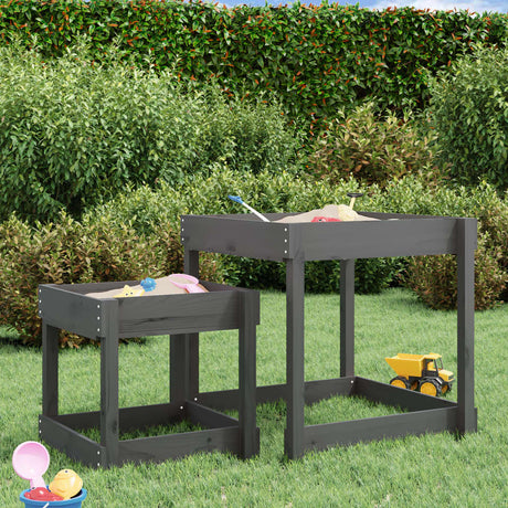 VidaXL Sandtische 2 Stk. massives Kiefernholz grau