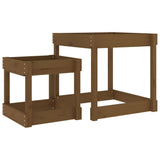 VidaXL Sandtische 2 Stk. massives Kiefernholz honigbraun