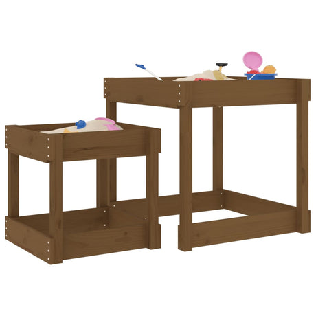VidaXL Sandtische 2 Stk. massives Kiefernholz honigbraun