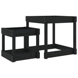 VidaXL Sandtische 2 Stk. massives Kiefernholz schwarz