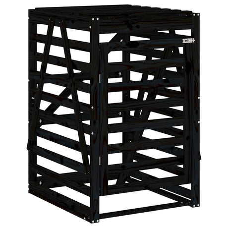 Vidaxx Containeraufbewahrung 84x90x128,5 cm massives Kiefernholz schwarz
