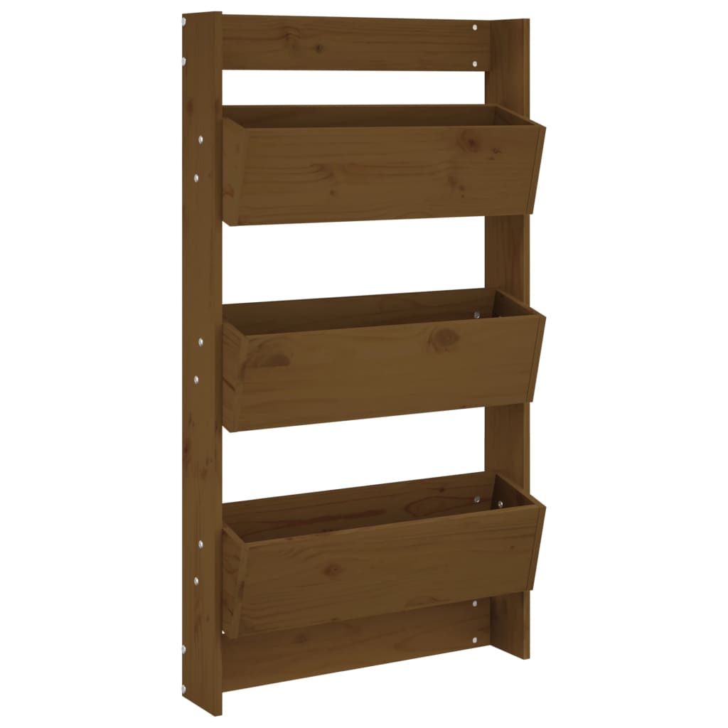 Vidaxx Pflanzgefäßwand 3-schichtig 60x18,5x110 cm Kiefernholz honigbraun