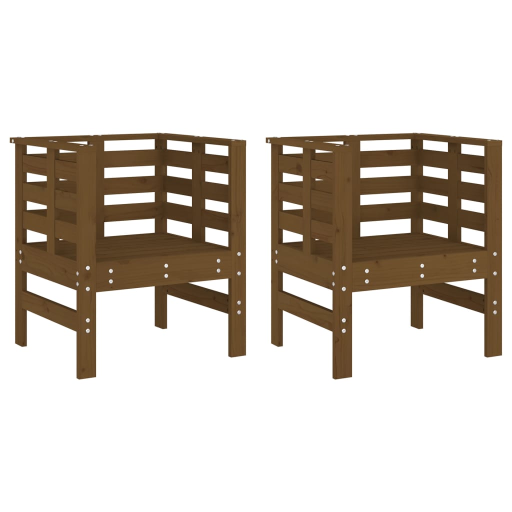 Vidaxl tuinstoelen 2 st 61,5x53x71 cm massief grenenhout honingbruin