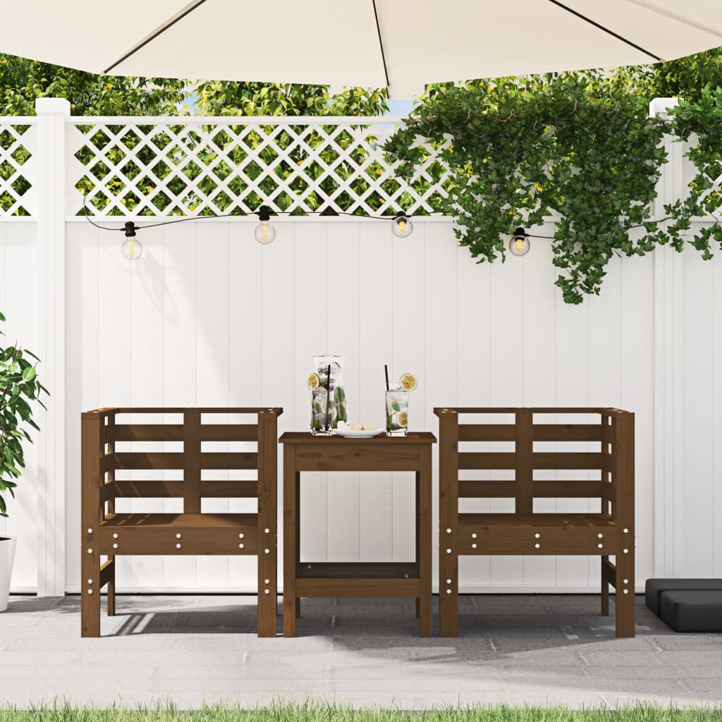 Vidaxl tuinstoelen 2 st 61,5x53x71 cm massief grenenhout honingbruin