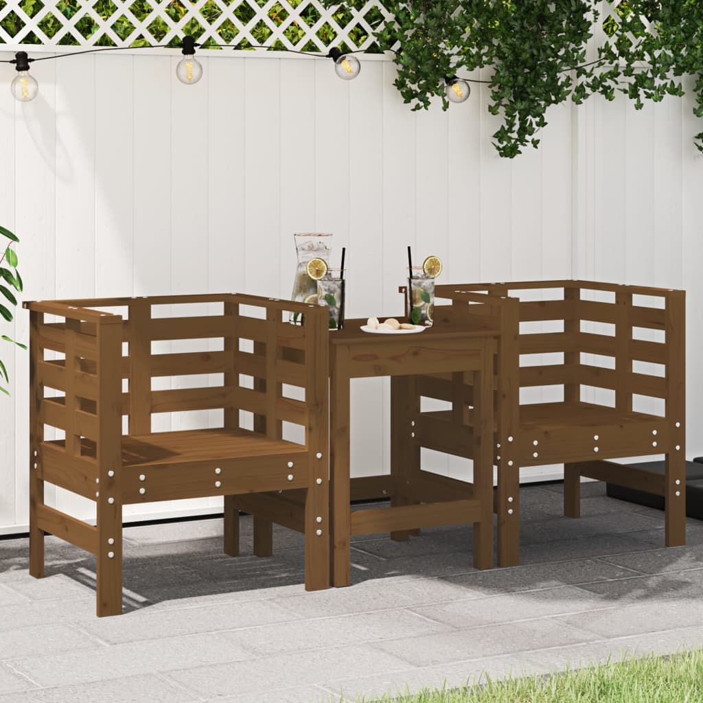 Vidaxl tuinstoelen 2 st 61,5x53x71 cm massief grenenhout honingbruin