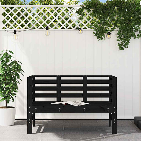 Vidaxl tuinbankje 111,5x53x71 cm massief grenenhout zwart