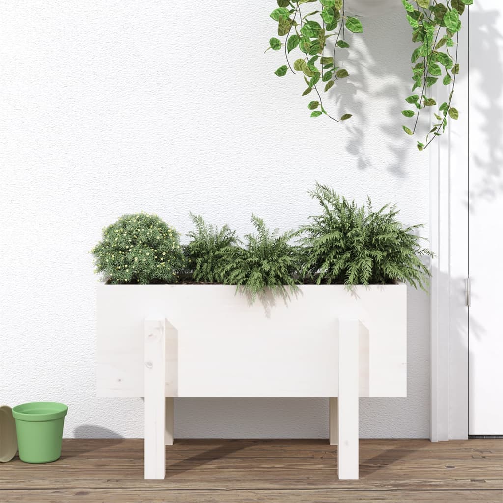Vidaxx Pflanzgefäß 62x30x38 cm massives Kiefernholz weiß