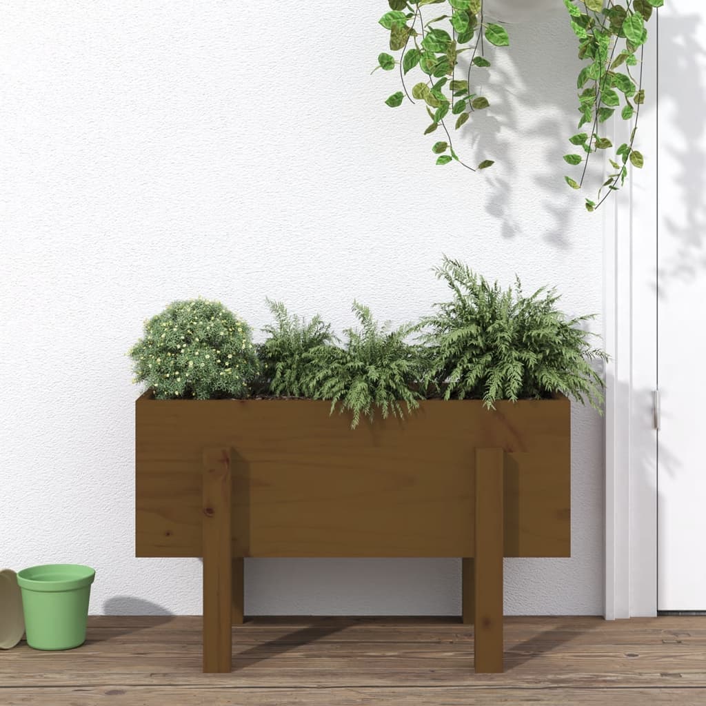 Vidaxx Pflanzgefäß 62x30x38 cm massives Kiefernholz honigbraun
