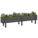 Vidaxx Pflanzkübel erhöht 160x30x38 cm massives Kiefernholz grau