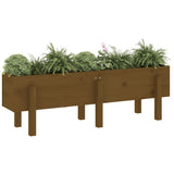 VidaXL Pflanzgefäß erhöht 121x30x38 cm massives Kiefernholz honigbraun