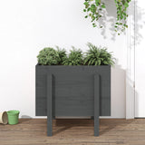 Vidaxx Pflanzgefäß 62x50x57 cm massives Kiefernholz grau