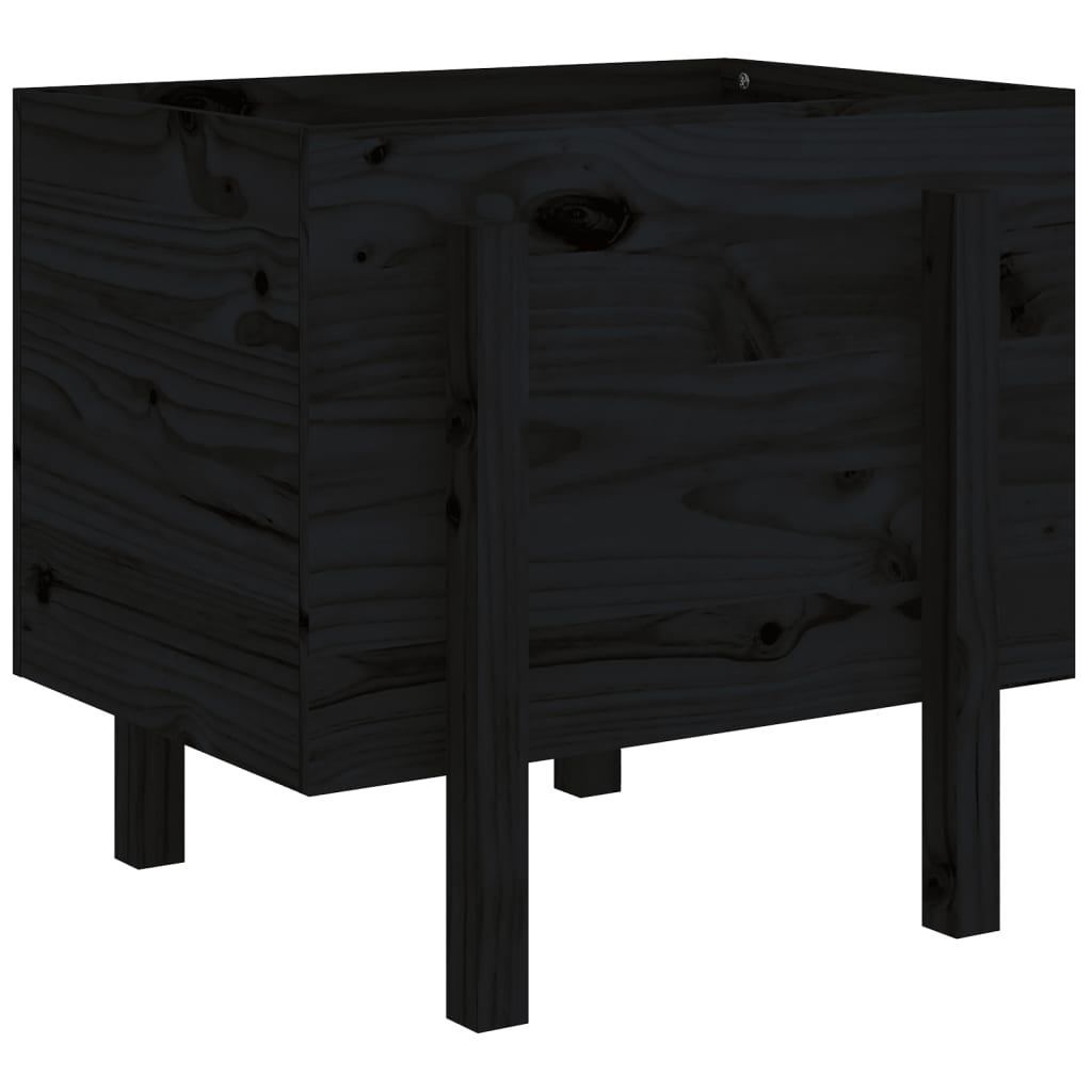 Vidaxx Pflanzgefäß 62x50x57 cm massives Kiefernholz schwarz