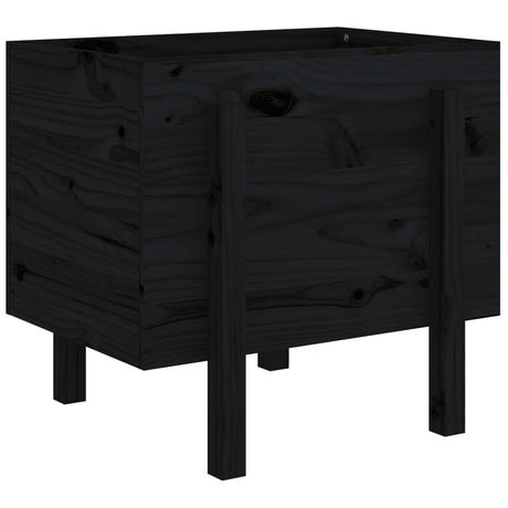 Vidaxx Pflanzgefäß 62x50x57 cm massives Kiefernholz schwarz