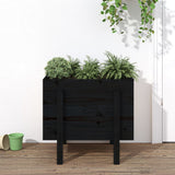Vidaxx Pflanzgefäß 62x50x57 cm massives Kiefernholz schwarz