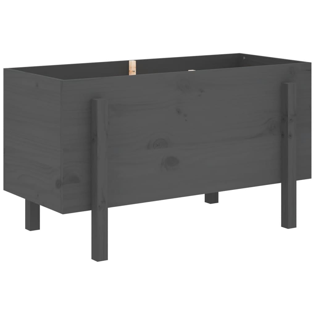Vidaxx Pflanzgefäß erhöht 101x50x57 cm massives Kiefernholz grau