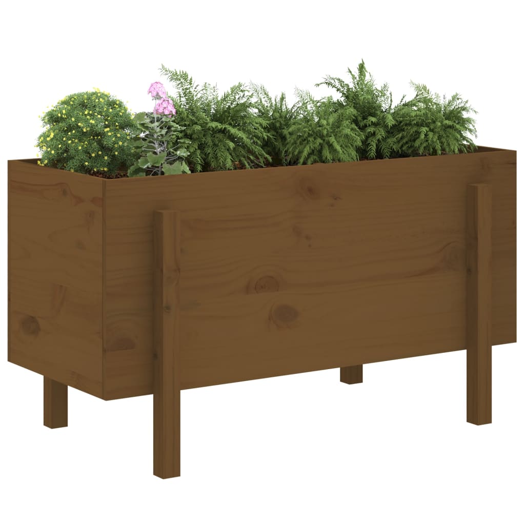 Vidaxx Pflanzgefäß erhöht 101x50x57 cm massives Kiefernholz honigbraun