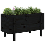 Vidaxx Pflanzgefäß erhöht 101x50x57 cm massives Kiefernholz schwarz