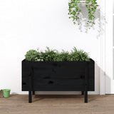Vidaxx Pflanzgefäß erhöht 101x50x57 cm massives Kiefernholz schwarz