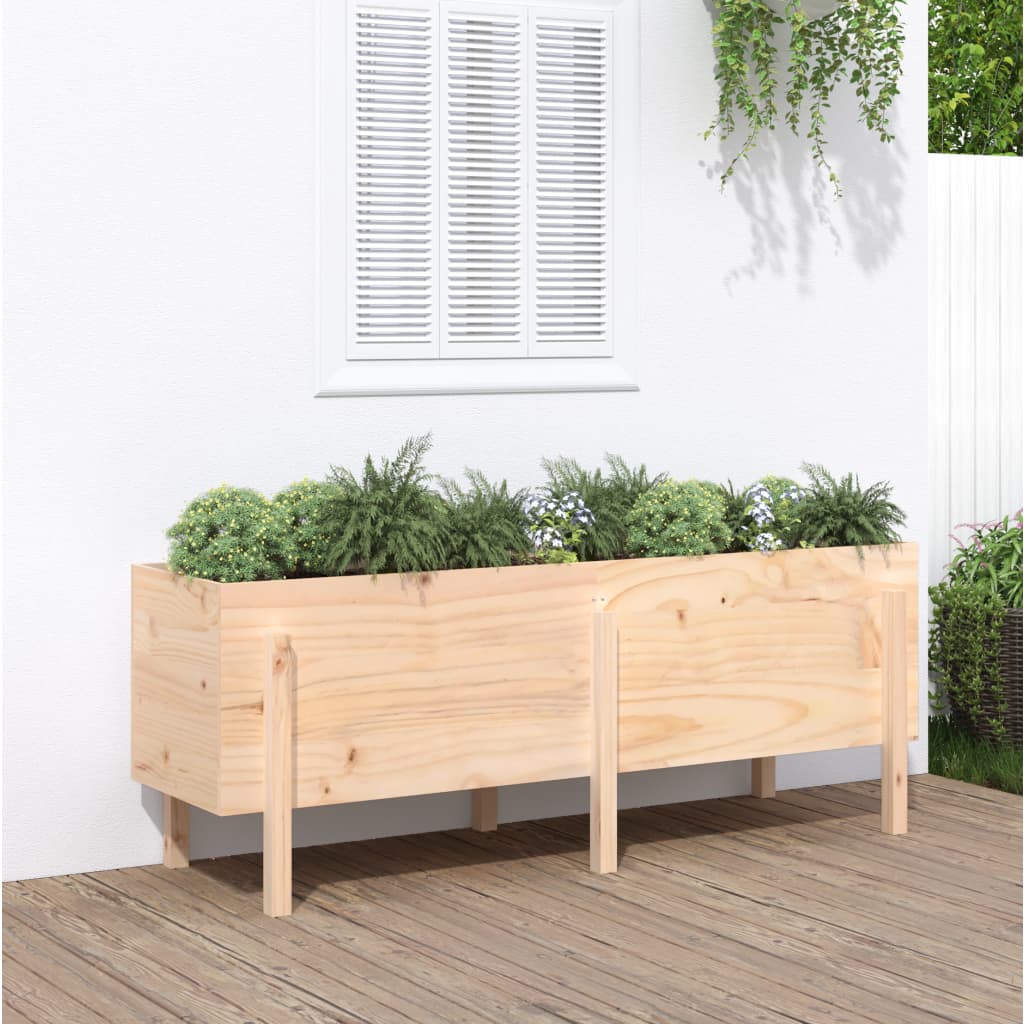 VidaXL Pflanzgefäß erhöht 160x50x57 cm aus massivem Kiefernholz