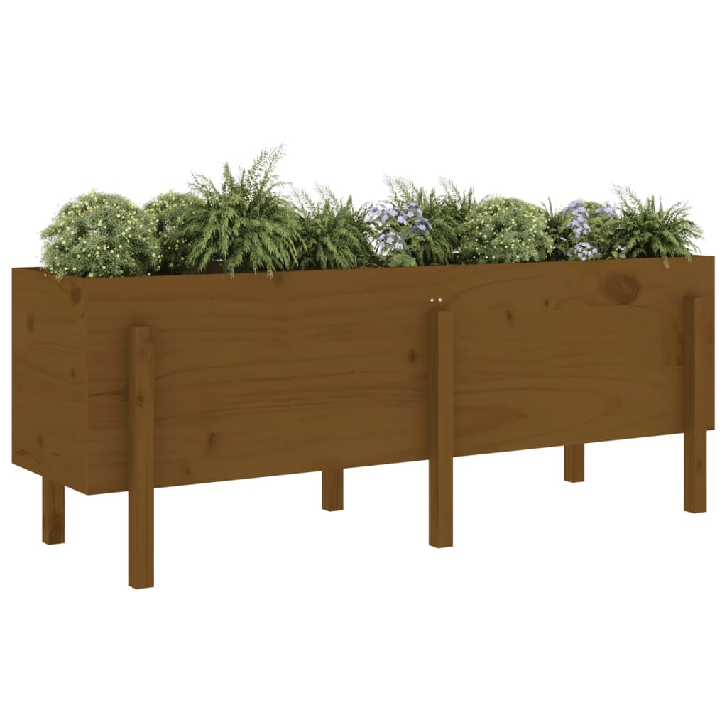 Vidaxx Pflanzgefäß erhöht 160x50x57 cm massives Kiefernholz honigbraun