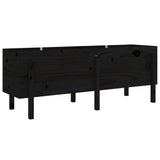 Vidaxx Pflanzgefäß erhöht 160x50x57 cm massives Kiefernholz schwarz
