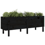 Vidaxx Pflanzgefäß erhöht 160x50x57 cm massives Kiefernholz schwarz