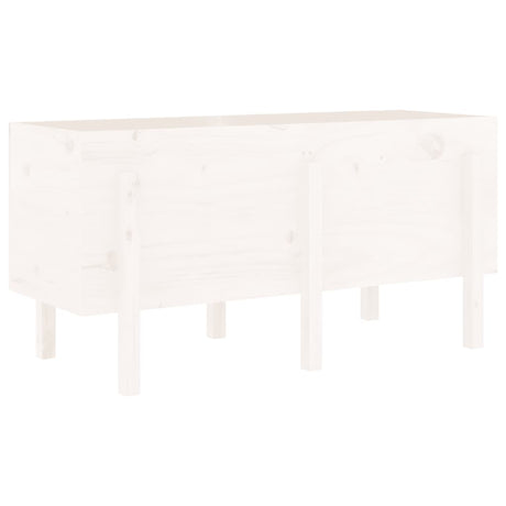 Vidaxx Pflanzkübel erhöht 121x50x57 cm massives Kiefernholz weiß
