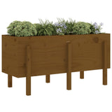 VidaXL Pflanzgefäß erhöht 121x50x57 cm massives Kiefernholz honigbraun