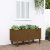 VidaXL Pflanzgefäß erhöht 121x50x57 cm massives Kiefernholz honigbraun