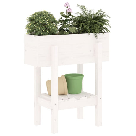 Vidaxx Pflanzgefäß 62x30x69 cm massives Kiefernholz weiß