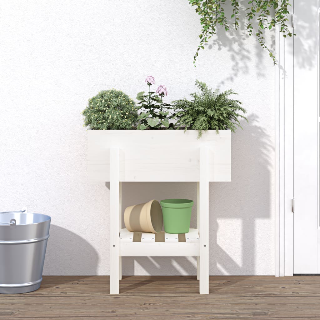 Vidaxx Pflanzgefäß 62x30x69 cm massives Kiefernholz weiß