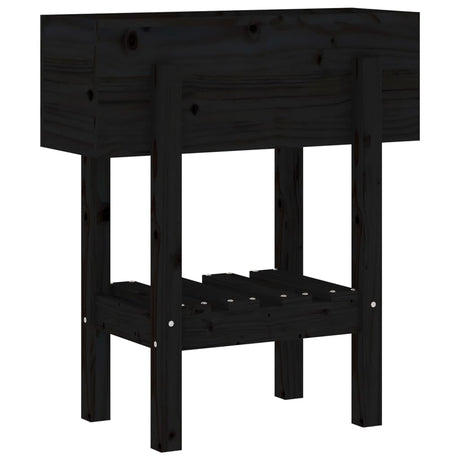 Vidaxx Pflanzgefäß 62x30x69 cm massives Kiefernholz schwarz